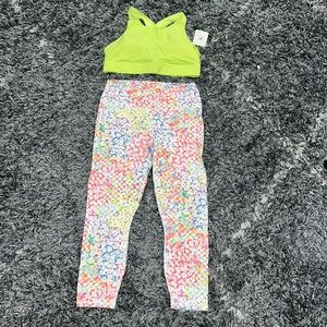 Fabletics no bounce high impact sport bra & the define high waisted 7/8 size L